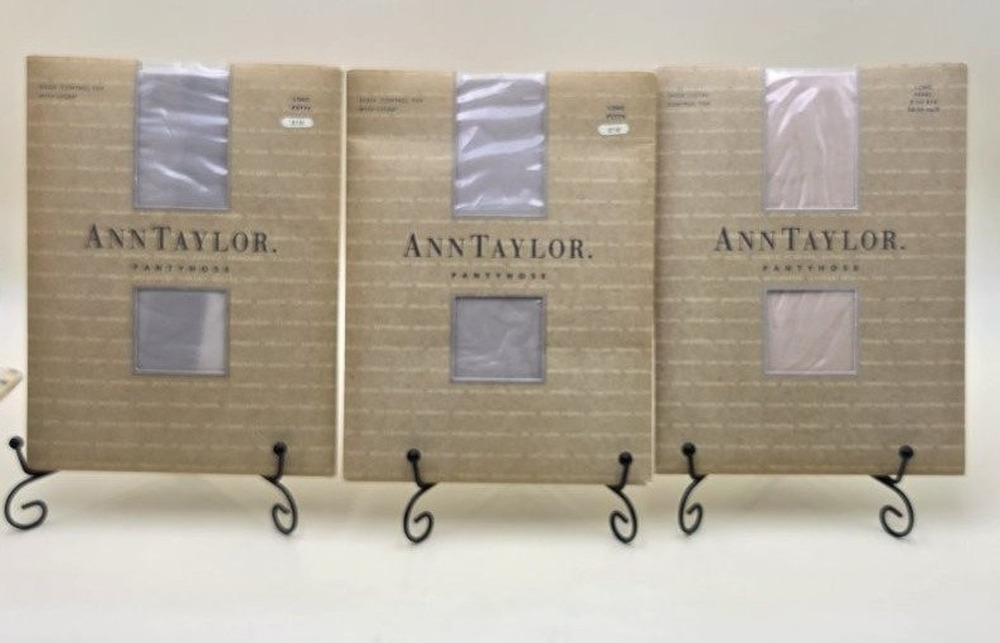 SET 3 Ann Taylor PANTYHOSE SHEER LUSTRE PUTTY PEARL Multicolor Women Size L
